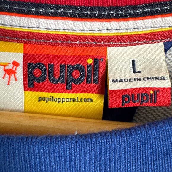 Pupil Los Angeles Clippers Crew Neck Sweatshirt Nylon Sleeves Embroidered Size L - Picture 5 of 10